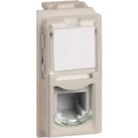 Механизм розетки телефонной RJ11 1 модуль. KM4258RJ11 Цвет Песочный. Bticino Living Now.