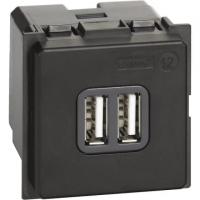 Механизм зарядного устройстваи USB 2 разъёма тип - А/тип - А 3000мА 2 модуля. K4285C2. Bticino Living Now.
