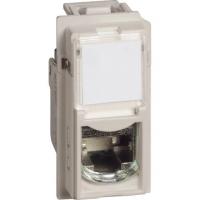 Розетка компьютерная RJ45 cat6a STP 1 модуль. KM4279C6AS Цвет Песочный. Bticino Living Now