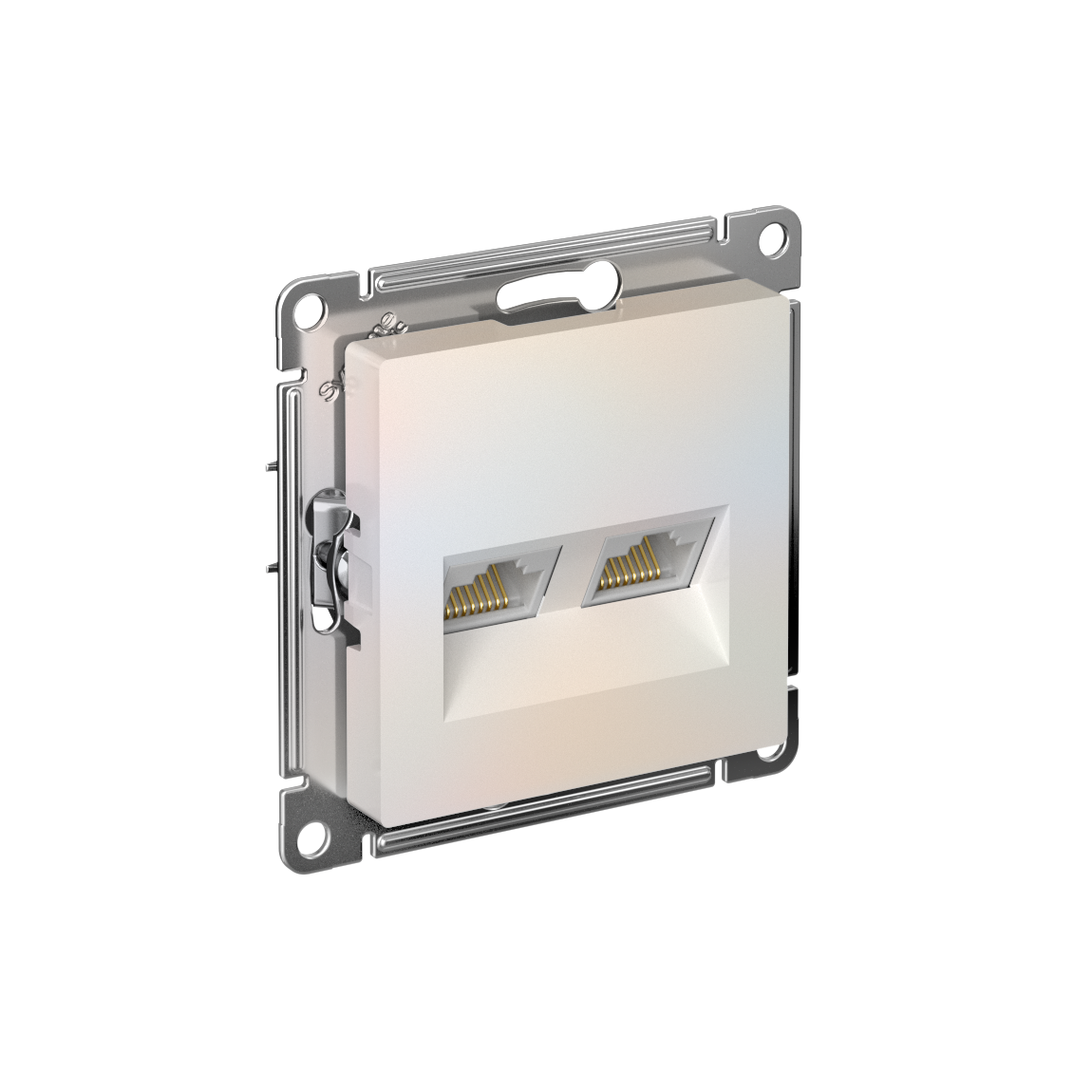 ATLASDESIGN РОЗЕТКА двойная компьютерная RJ45+RJ45 кат. 5e, механизм, ЖЕМЧУГ