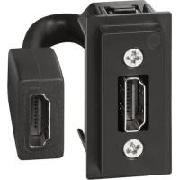 Механизм розетки HDMI с предварительным подключением 1 модуль. K4284P. Bticino Living Now