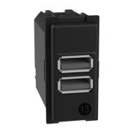 Механизм зарядного устройстваи USB 2 разъёма тип - A/A 15 Вт/3000мА 1 модуль. K4191AA. Bticino Living Now.