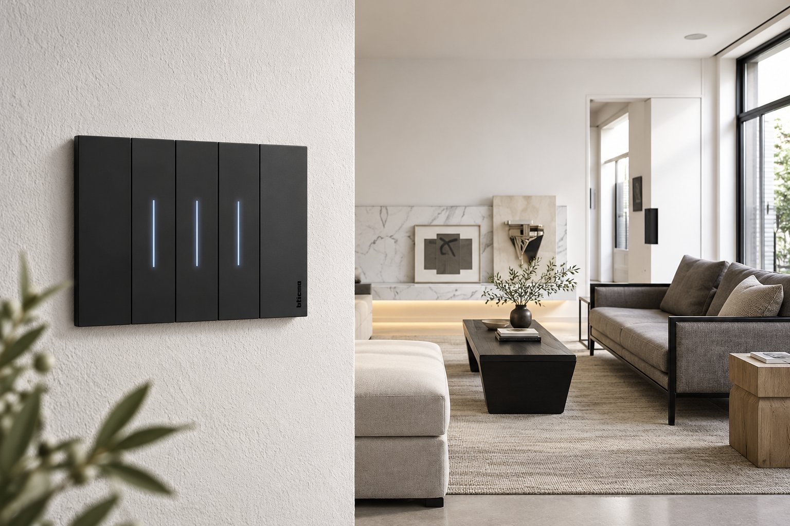 Выключатели BTicino Living Now в современном интерьере