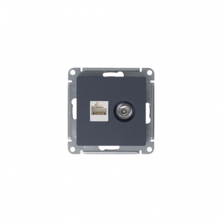 ATLASDESIGN РОЗЕТКА двойная ТВ + компьютерная RJ45 кат. 5e, механизм, ГРИФЕЛЬ