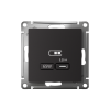 ATLASDESIGN USB РОЗЕТКА тип-С 65Вт высокоскор.заряд. QC, PD, механизм, КАРБОН