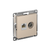 ATLASDESIGN РОЗЕТКА двойная ТВ + компьютерная RJ45 кат. 5e, механизм, ПЕСОЧНЫЙ
