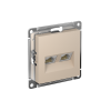 ATLASDESIGN РОЗЕТКА двойная компьютерная RJ45+RJ45 кат. 5e, механизм, ПЕСОЧНЫЙ
