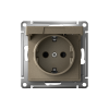 ATLASDESIGN РОЗЕТКА с заземлением со шторками с крышкой,16А,IP20, мех.,быстрозажим. клем., ШАМПАНЬ