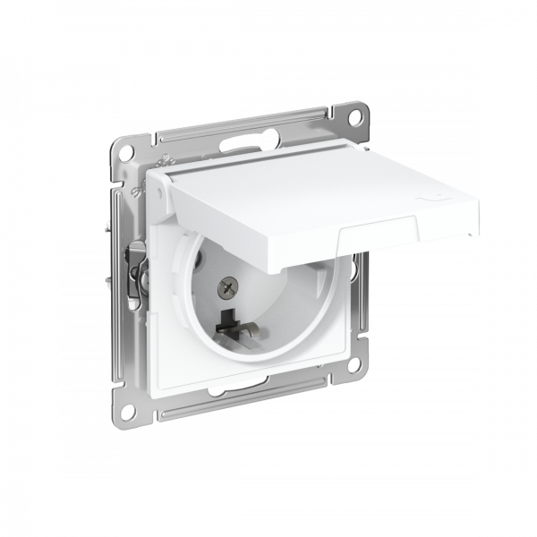 ATLASDESIGN РОЗЕТКА с заземлением со шторками с крышкой, 16А, IP20, механизм, ЛОТОС