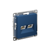 ATLASDESIGN РОЗЕТКА двойная компьютерная RJ45+RJ45 кат. 5e, механизм, АКВАМАРИН