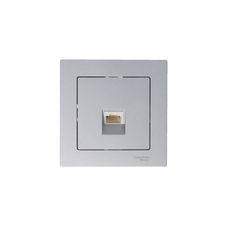 ATLASDESIGN РОЗЕТКА компьютерная RJ45 кат. 5e, механизм, АЛЮМИНИЙ
