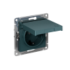 ATLASDESIGN РОЗЕТКА с заземлением со шторками с крышкой,16А,IP20, мех.,быстрозажим. клем., ИЗУМРУД