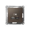 ATLASDESIGN USB РОЗЕТКА А+С, 5В/2,4А, 2х5В/1,2А, механизм, МОККО