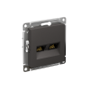 ATLASDESIGN РОЗЕТКА двойная компьютерная RJ45+RJ45 кат. 5e, механизм, БАЗАЛЬТ