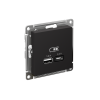 ATLASDESIGN USB РОЗЕТКА А+С, 5В/2,4А, 2х5В/1,2А, механизм, КАРБОН