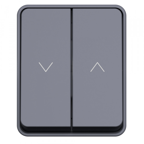 ATLASDESIGN PROFI IP54 О/У 2-клавишный ВЫКЛЮЧАТЕЛЬ ДЛЯ ЖАЛЮЗИ, сх.4, 10А, АНТРАЦИТ