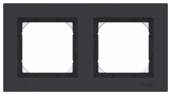 ATLASDESIGN AQUA 2-постовая РАМКА, IP44, КАРБОН