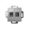 ATLASDESIGN РОЗЕТКА двойная HDMI+RJ45, кат. 5е, механизм, АЛЮМИНИЙ