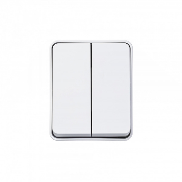 ATLASDESIGN PROFI IP54 О/У 2-клавишный ВЫКЛЮЧАТЕЛЬ, сх.5, 10АХ, БЕЛЫЙ