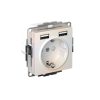 ATLASDESIGN РОЗЕТКА 16А c 2 USB A+A, 5В/2,4А, 2х5В/1,2А, механизм, ЖЕМЧУГ