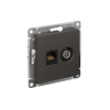 ATLASDESIGN РОЗЕТКА двойная ТВ + компьютерная RJ45 кат. 5e, механизм, БАЗАЛЬТ