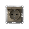 ATLASDESIGN РОЗЕТКА с заземлением со шторками с крышкой, 16А, IP20, механизм, ШАМПАНЬ