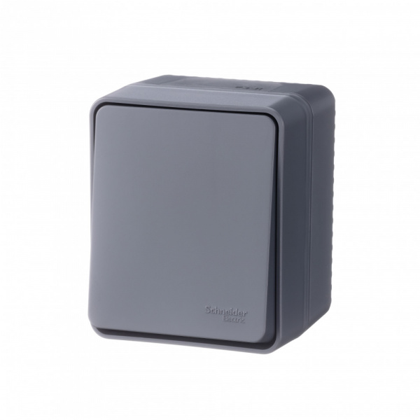 ATLASDESIGN PROFI IP54 О/У 1-клавишный ПЕРЕКЛЮЧАТЕЛЬ, сх.6, 10АХ, АНТРАЦИТ