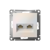 ATLASDESIGN РОЗЕТКА двойная компьютерная RJ45+RJ45 кат. 5e, механизм, ЖЕМЧУГ