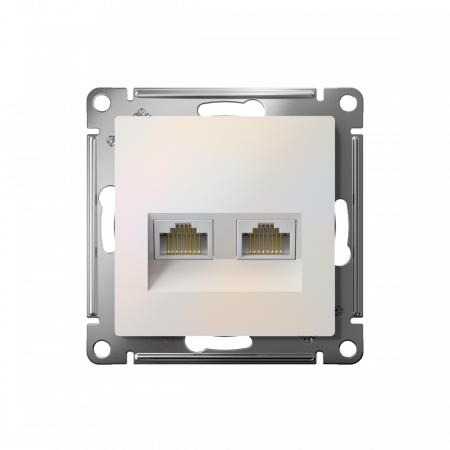 ATLASDESIGN РОЗЕТКА двойная компьютерная RJ45+RJ45 кат. 5e, механизм, ЖЕМЧУГ