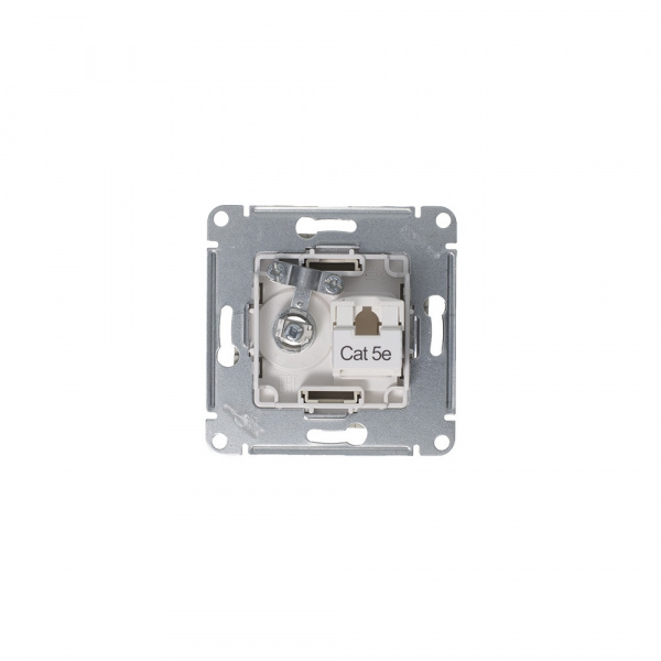 ATLASDESIGN РОЗЕТКА двойная ТВ + компьютерная RJ45 кат. 5e, механизм, АЛЮМИНИЙ