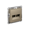 ATLASDESIGN РОЗЕТКА двойная компьютерная RJ45+RJ45 кат. 5e, механизм, ШАМПАНЬ