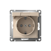 ATLASDESIGN РОЗЕТКА с заземлением со шторками с крышкой,16А,IP20, мех.,быстрозажим. клем., ПЕСОЧНЫЙ