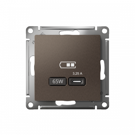 ATLASDESIGN USB РОЗЕТКА тип-С 65Вт высокоскор.заряд. QC, PD, механизм, МОККО