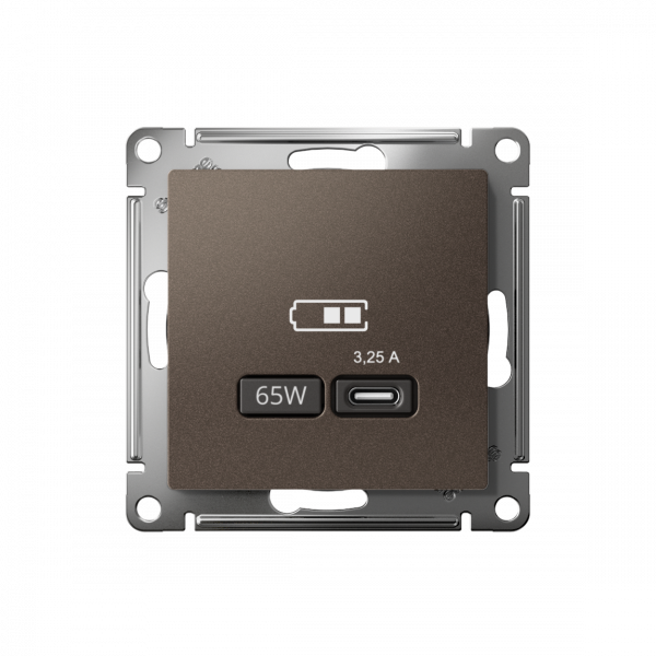 ATLASDESIGN USB РОЗЕТКА тип-С 65Вт высокоскор.заряд. QC, PD, механизм, МОККО