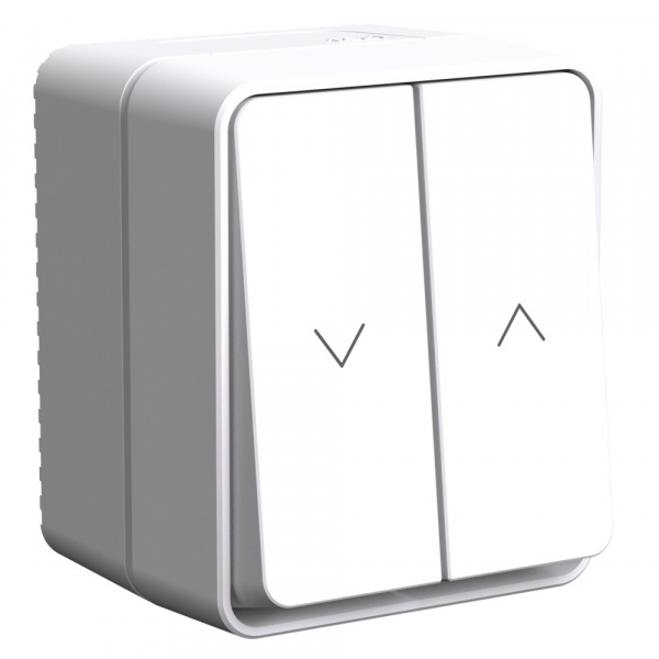 ATLASDESIGN PROFI IP54 О/У 2-клавишный ВЫКЛЮЧАТЕЛЬ ДЛЯ ЖАЛЮЗИ, сх.4, 10А, БЕЛЫЙ