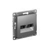 ATLASDESIGN РОЗЕТКА двойная компьютерная RJ45+RJ45 кат. 5e, механизм, СТАЛЬ