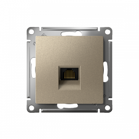 ATLASDESIGN РОЗЕТКА компьютерная RJ45 кат. 6A, механизм, ШАМПАНЬ