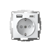 ATLASDESIGN РОЗЕТКА 16А с 2 USB A+C, 5В/2,4А/3,0А, 2х5В/1,5А, механизм, БЕЛЫЙ