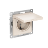 ATLASDESIGN РОЗЕТКА с заземлением со шторками с крышкой, 16А, IP20, механизм, БЕЖЕВЫЙ