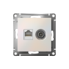 ATLASDESIGN РОЗЕТКА двойная ТВ + компьютерная RJ45 кат. 5e, механизм, ЖЕМЧУГ