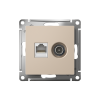 ATLASDESIGN РОЗЕТКА двойная ТВ + компьютерная RJ45 кат. 5e, механизм, ПЕСОЧНЫЙ