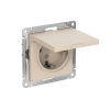 ATLASDESIGN РОЗЕТКА с заземлением со шторками с крышкой, 16А, IP20, механизм, ПЕСОЧНЫЙ