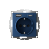 ATLASDESIGN РОЗЕТКА 16А c 2 USB A+C, 5В/2,4А/3,0А, 2х5В/1,5А, механизм, АКВАМАР