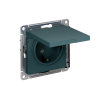 ATLASDESIGN РОЗЕТКА с заземлением со шторками с крышкой, 16А, IP20, механизм, ИЗУМРУД