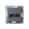 ATLASDESIGN РОЗЕТКА двойная компьютерная RJ45+RJ45 кат. 5e, механизм, ГРИФЕЛЬ