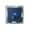 ATLASDESIGN USB РОЗЕТКА А+С, 5В/2,4А, 2х5В/1,2А, механизм, АКВАМАРИН