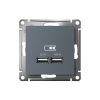 ATLASDESIGN USB РОЗЕТКА A+A, 5В/2,1А, 2х5В/1,05А, механизм, ГРИФЕЛЬ