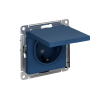 ATLASDESIGN РОЗЕТКА с заземлением со шторками с крышкой, 16А, IP20, механизм, АКВАМАРИН