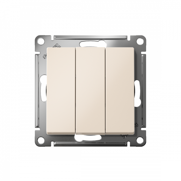 ATLASDESIGN 3-клавишный ВЫКЛЮЧАТЕЛЬ, сх.1+1+1, 10АХ, механизм, БЕЖЕВЫЙ