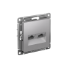 ATLASDESIGN РОЗЕТКА двойная компьютерная RJ45+RJ45 кат. 5e, механизм, АЛЮМИНИЙ